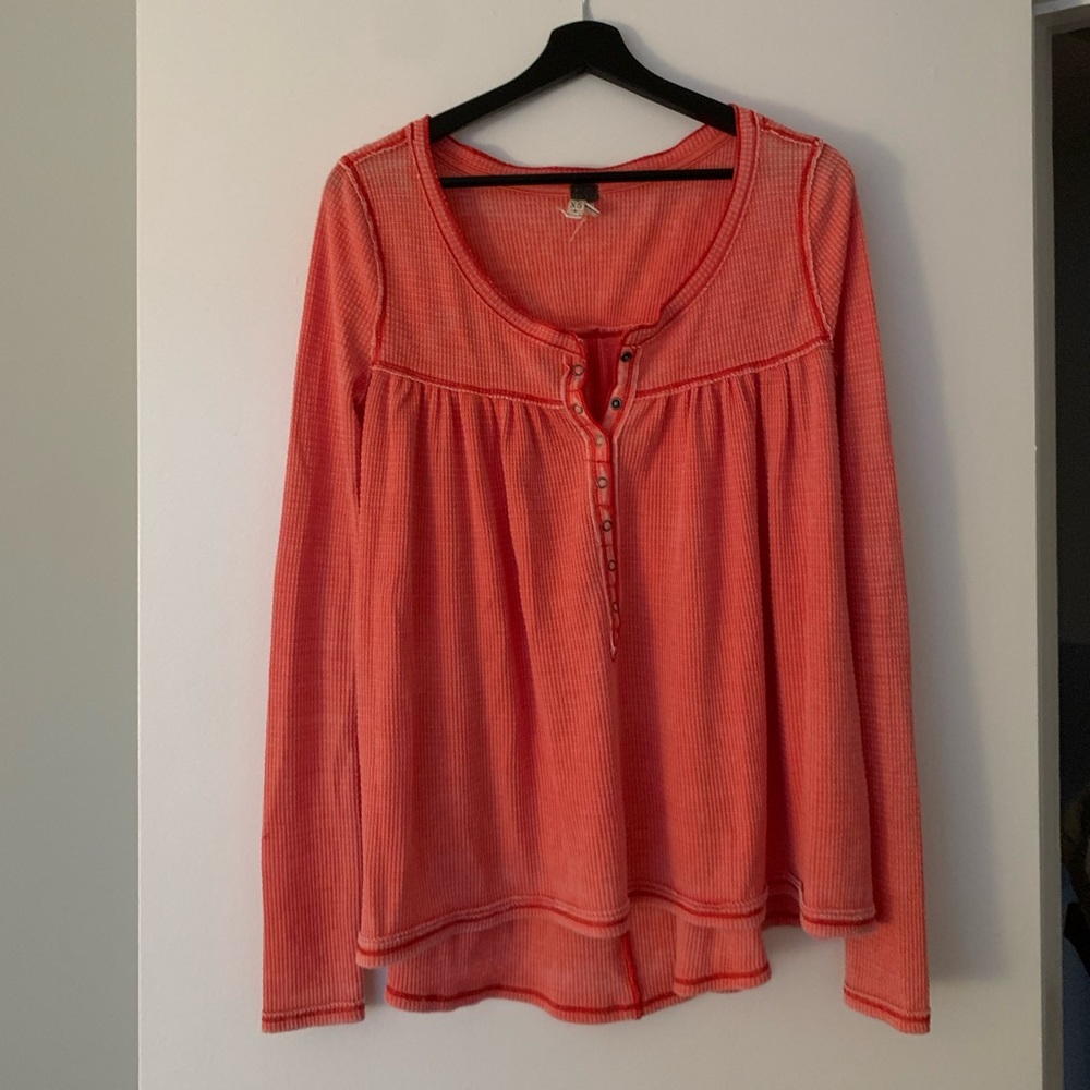 Free People waffle top / Henley